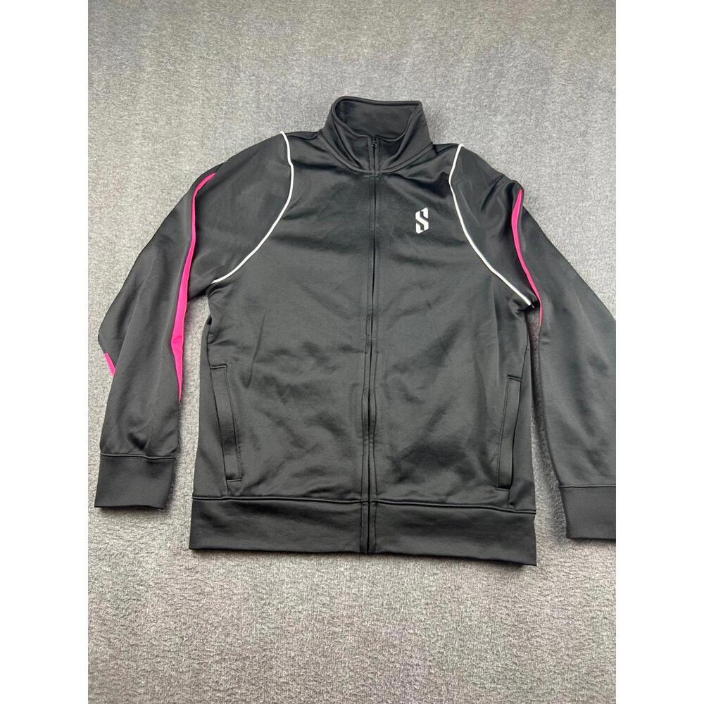 Puma Men's Black and Pink Track Jacket Size‎ Medium